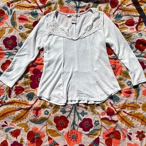 American Rag long sleeve thermal top with lace, Size S